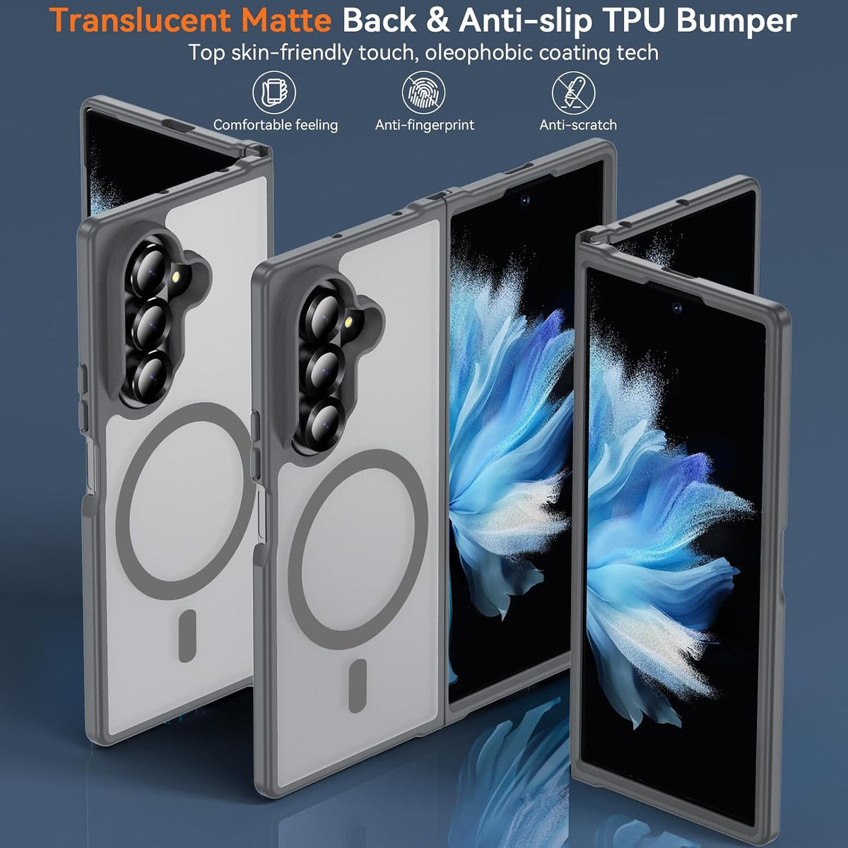 Samsung Galaxy Z Fold8 Ultra Hoesje - Grijs - Matte Armor MagSafe Back Cover
