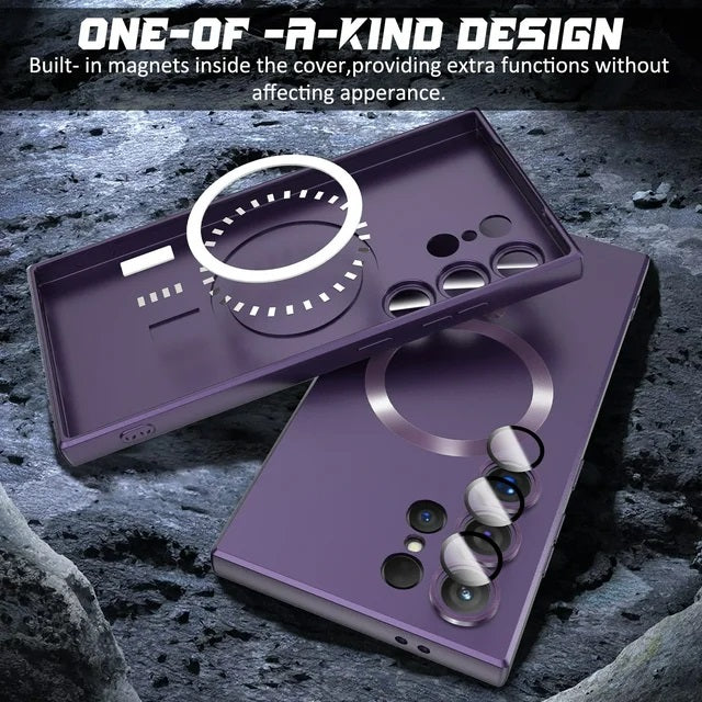 Samsung Galaxy S24 Ultra Hoesje - Paars - Matte Siliconen MagSafe Back Cover