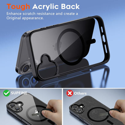 iPhone 16 Hoesje - Zwart - Bumper MagSafe - Black Back Cover