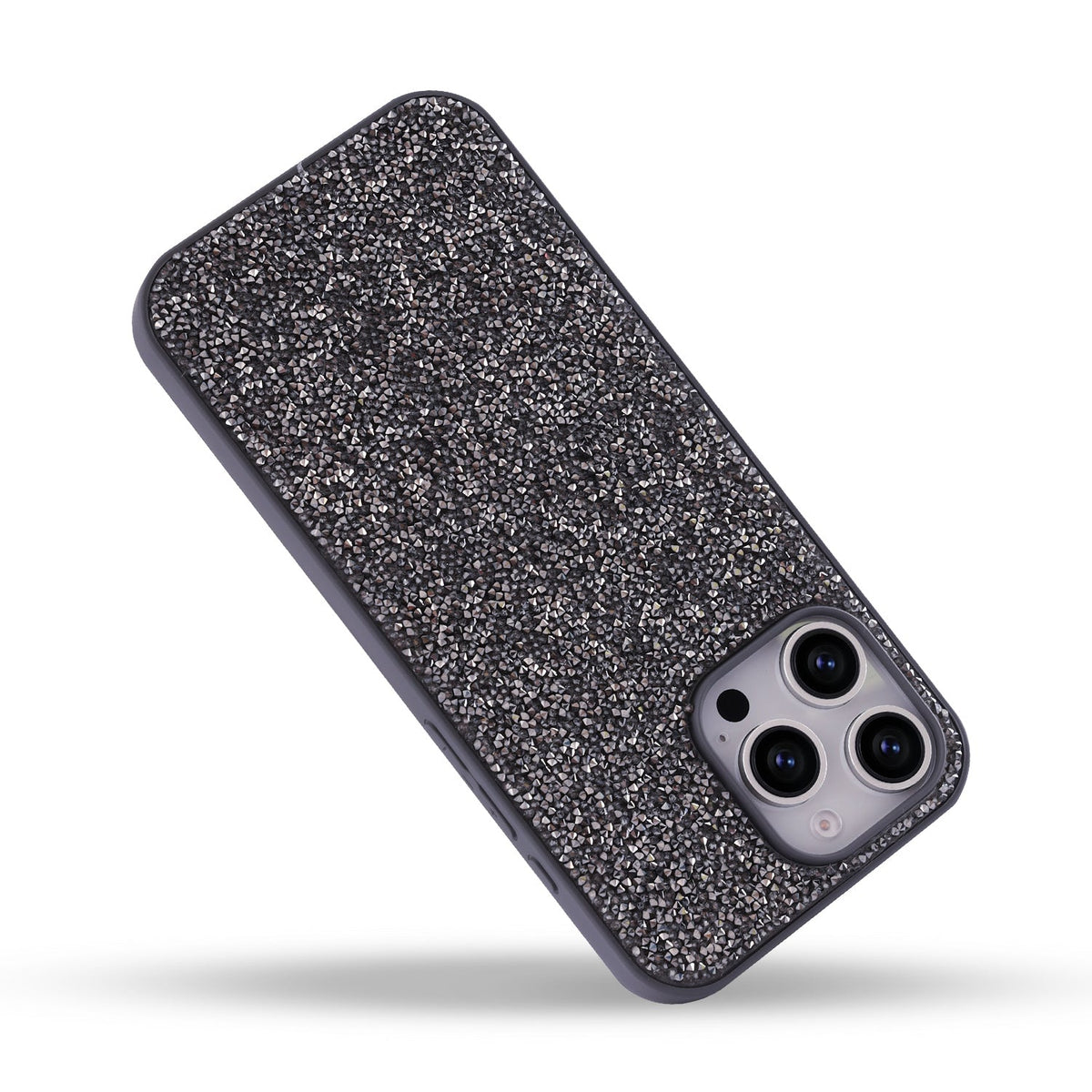 Apple iPhone 16 Pro Max Hoesje - Zilver - Diamant Glitter Back Cover