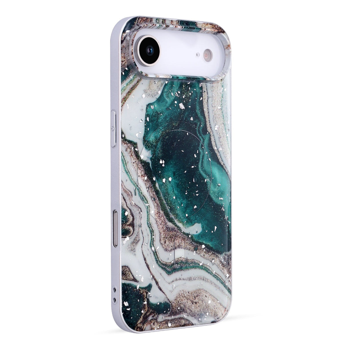 Apple iPhone Air Hoesje - Groen - Marmer Glitter MagSafe Back Cover