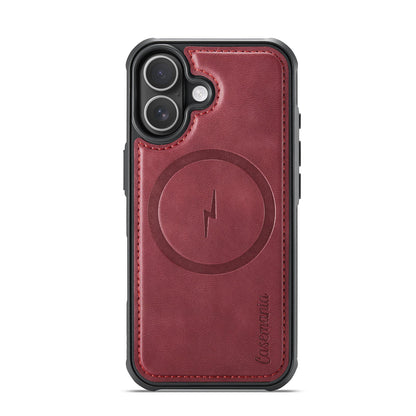 Apple iPhone 17 Hoesje - Burgundy Red - Luxe 2 in 1 MagSafe Bookcase