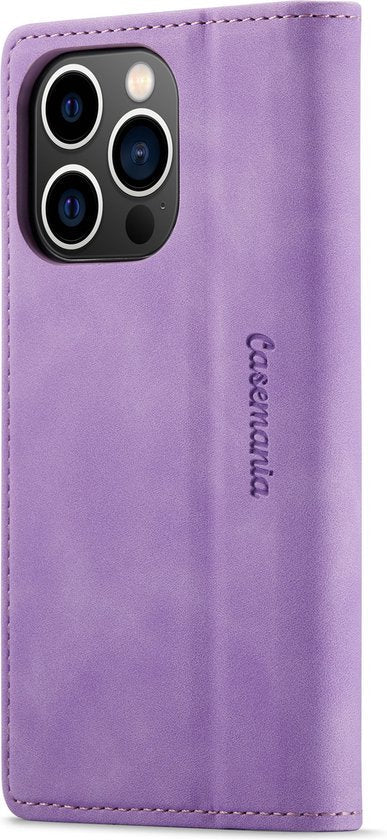 iPhone 14 Pro Hoesje - Bright Lila - Dunne Bookcase