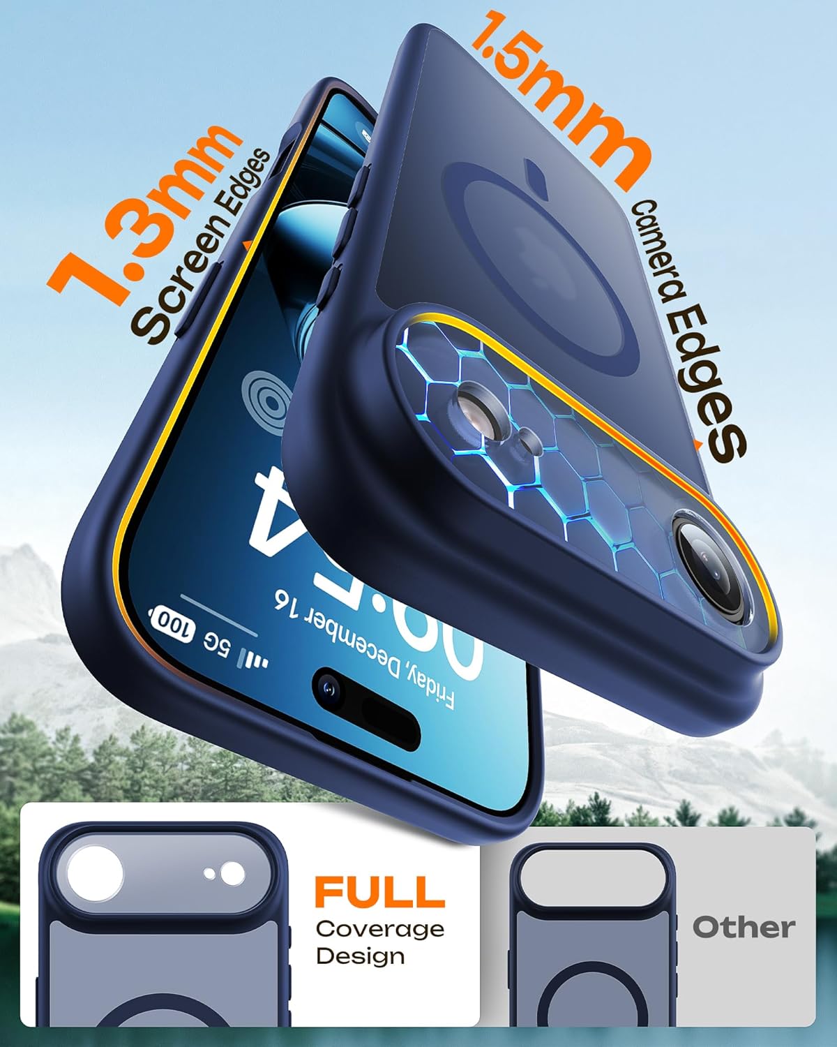 Coque Apple iPhone Air - Bleu foncé - Matte Armor MagSafe Back Cover