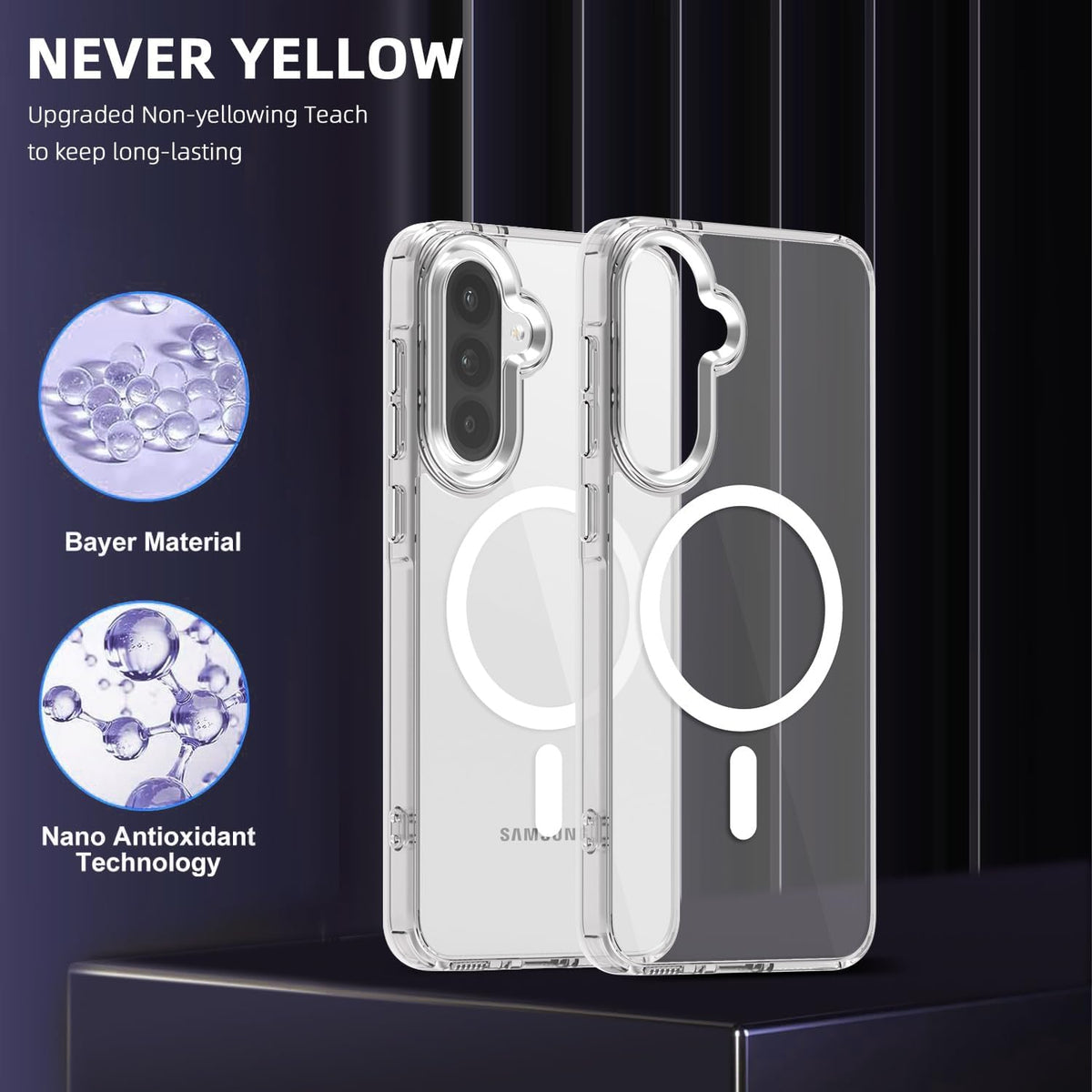Samsung Galaxy S26 FE Case - Clear - Shockproof MagSafe Back Cover