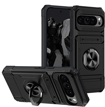 Google Pixel 9 Hoesje - Zwart - Armor Kickstand Back Cover