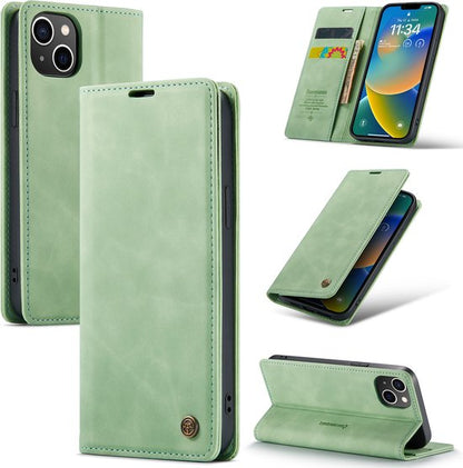 Apple iPhone 14 Hoesje - Pistache Green - Dunne Bookcase