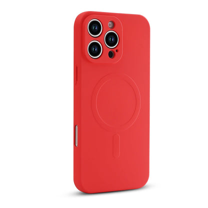 Apple iPhone 16 Pro Max Hoesje - Rood - Liquid Siliconen MagSafe Back Cover