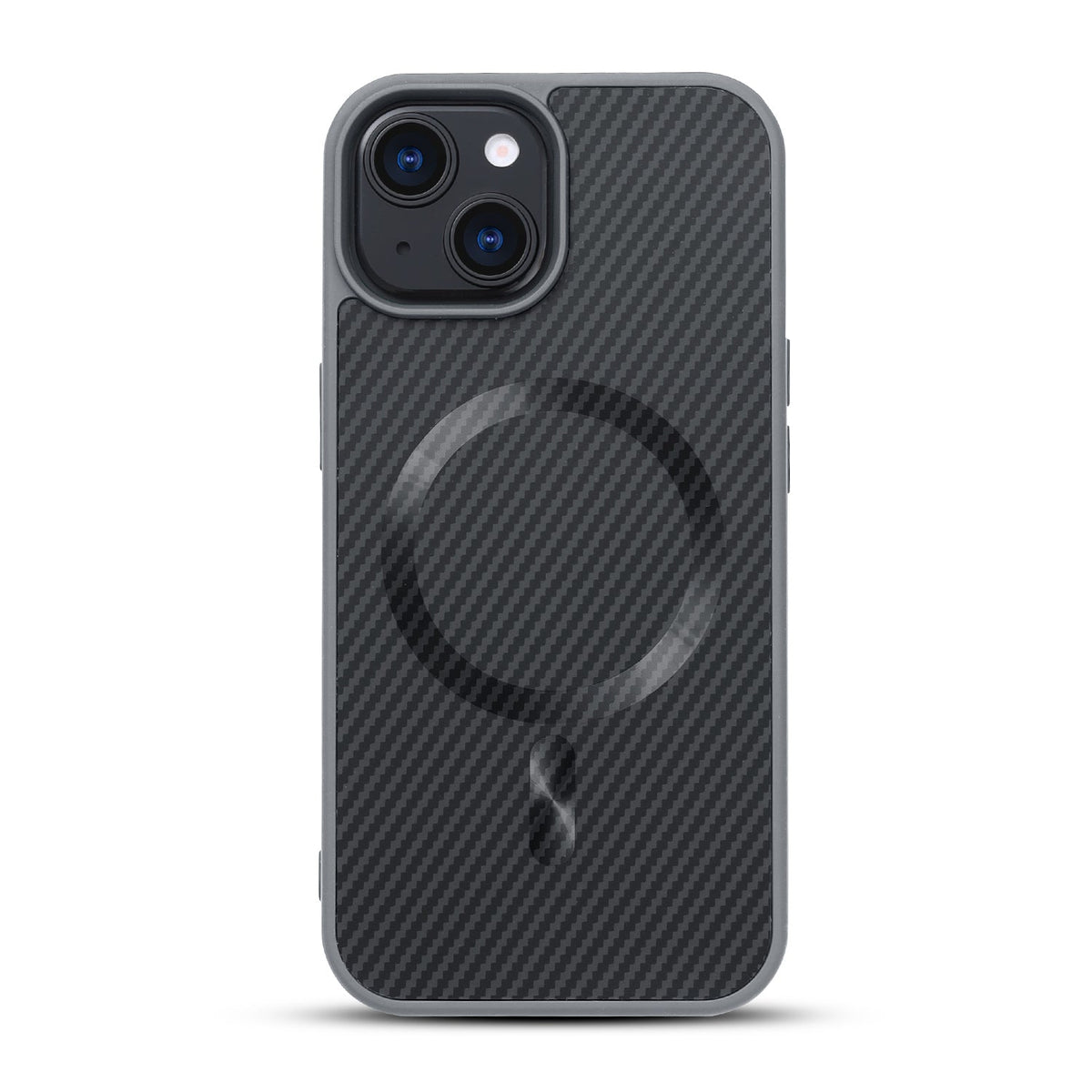 Apple iPhone 15 Plus Hoesje - Grijs - Carbon MagSafe Back Cover