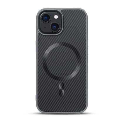 Apple iPhone 15 Plus Hoesje - Grijs - Carbon MagSafe Back Cover
