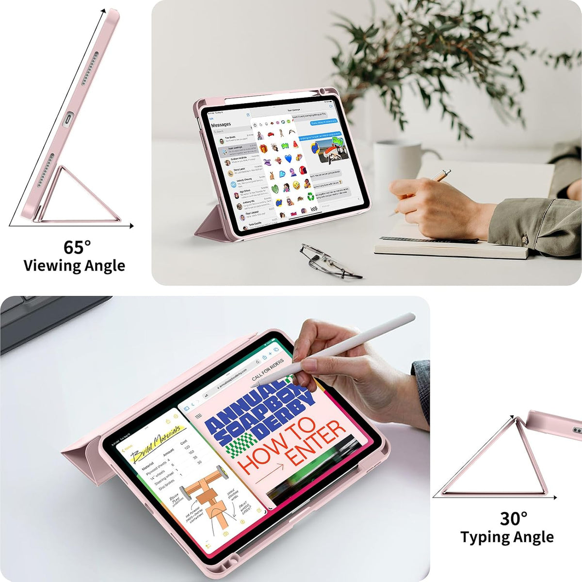 iPad Air 10.9 inch Tablethoes - Roze - Smart Cover