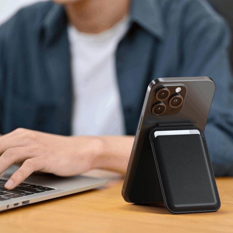 Porte-cartes magnétique Casemania avec support - Marron