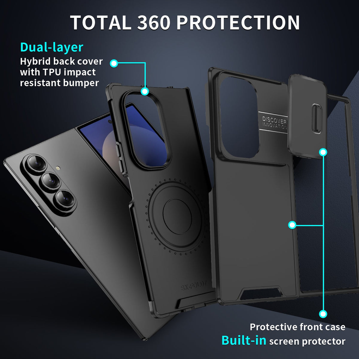 Samsung Galaxy Z Fold 7 Hoesje - Zwart - Shockproof Siliconen Back Cover