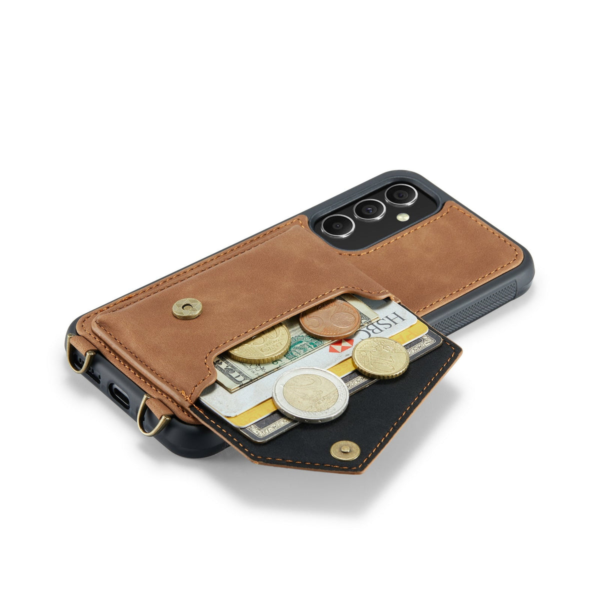 Samsung Galaxy S23 Plus Hoesje - Sienna Brown - Luxe Back Cover met Telefoonkoord