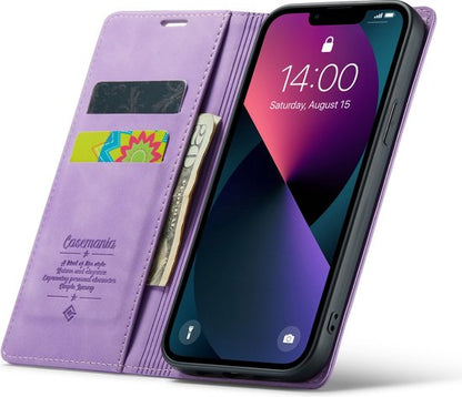 Apple iPhone 13 Hoesje - Bright Lila - Dunne Bookcase