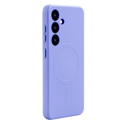 Samsung Galaxy S25 Hoesje - Paars - Liquid Siliconen MagSafe Back Cover met Magneetring