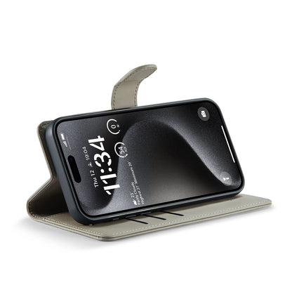 Apple iPhone 15 Pro Max Hülle - Smoke Gray - 2-in-1 Klapphülle mit Kartenfach