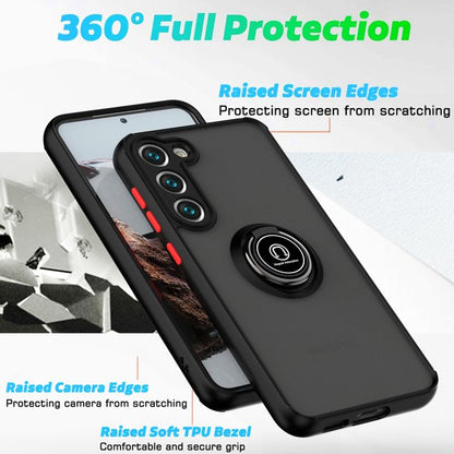 Samsung Galaxy S24 Plus Hoesje - Zwart - Kickstand Ring Back Cover