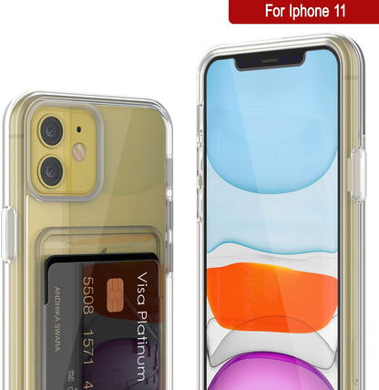 Apple iPhone 11 Hülle - Transparent - Silikon Kartenhalter Backcover