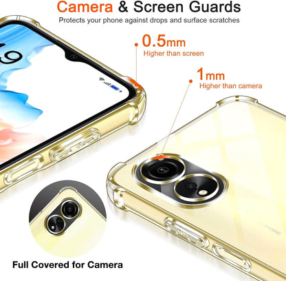 Oppo A18 Case - Clear - Shockproof Hybrid Back Cover