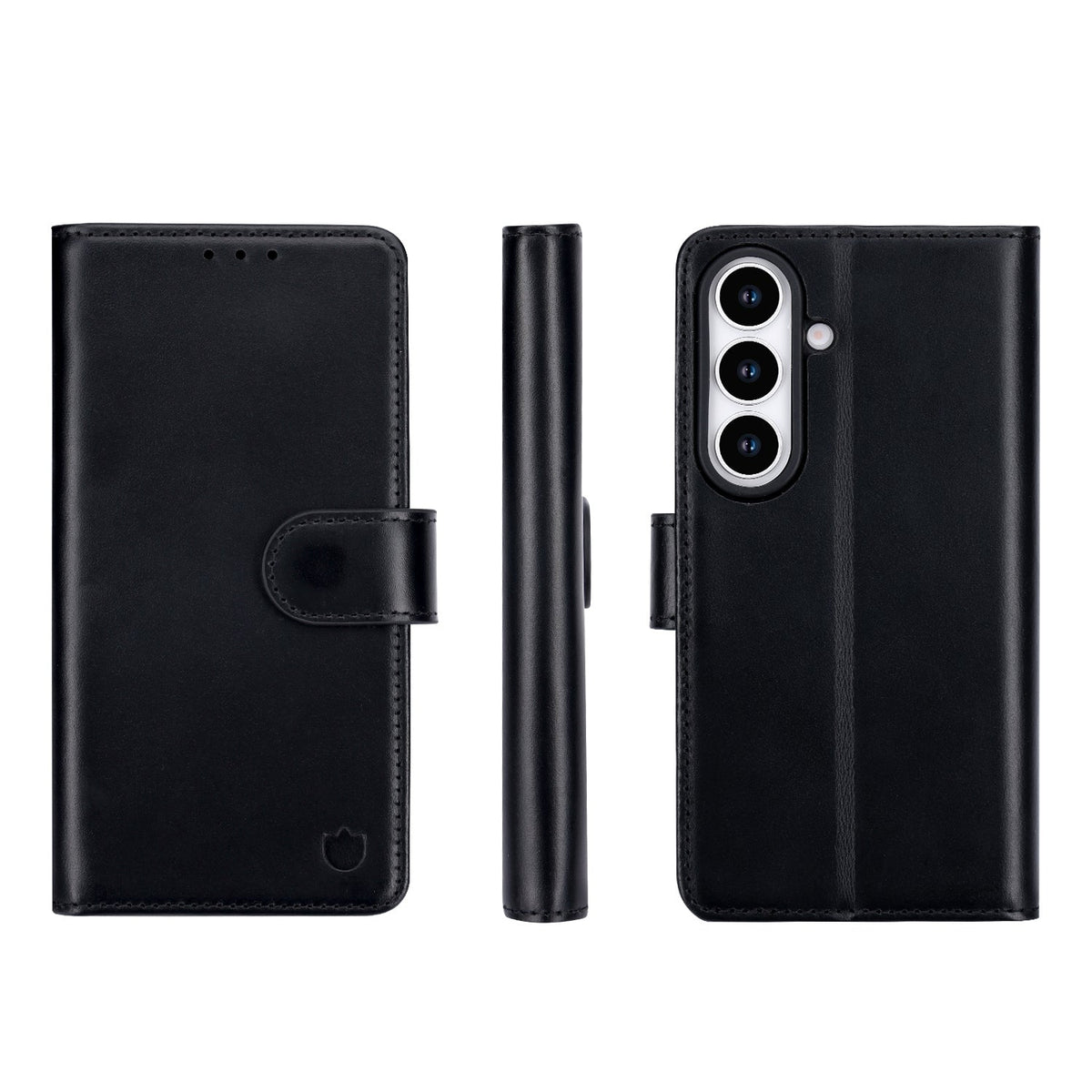 Étui pour Samsung Galaxy S26 - Noir Onyx - Étui portefeuille en cuir véritable