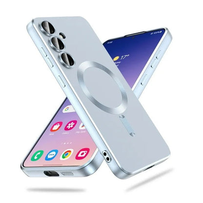 Samsung Galaxy S25 Hoesje - Blauw - Matte Siliconen MagSafe Back Cover