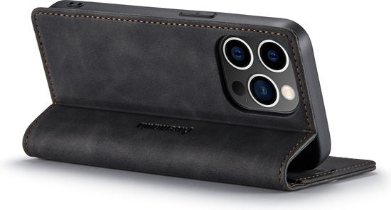 Apple iPhone 14 Pro Max Hoesje - Charcoal Gray - Dunne Bookcase