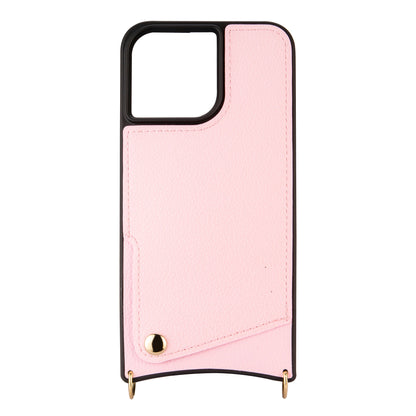 Apple iPhone 15 Pro Hoesje - Roze - Back Cover met Pols Bandje en Telefoonkoord