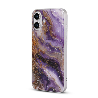 iPhone 16 Hoesje - Paars - Marmer MagSafe Back Cover