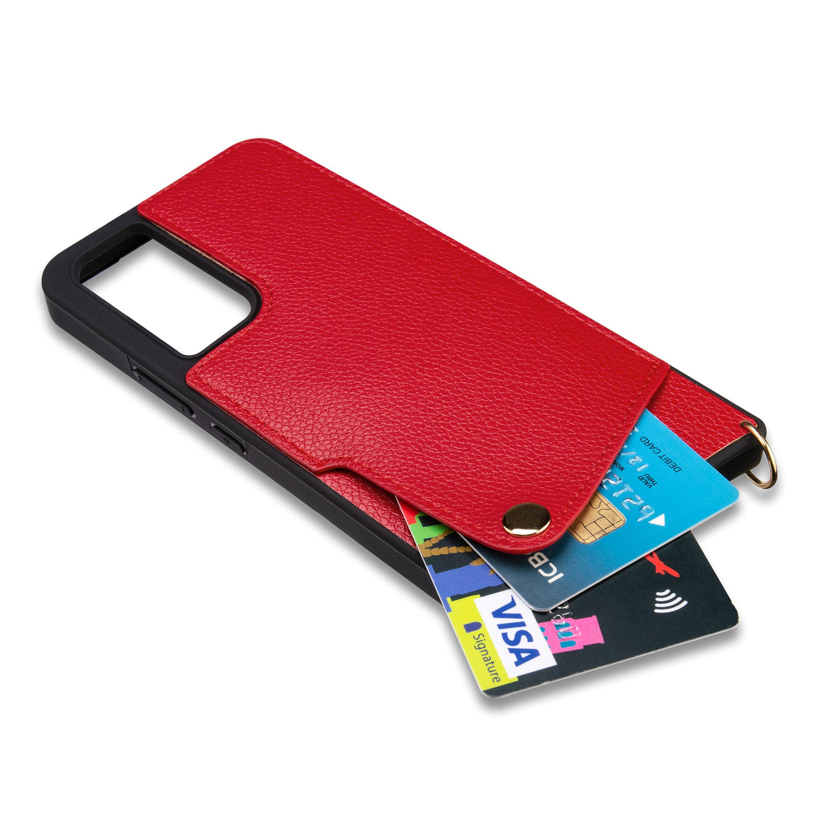 Samsung Galaxy A14 5G Hoesje - Rood - Back Cover met Pols Bandje en Telefoonkoord