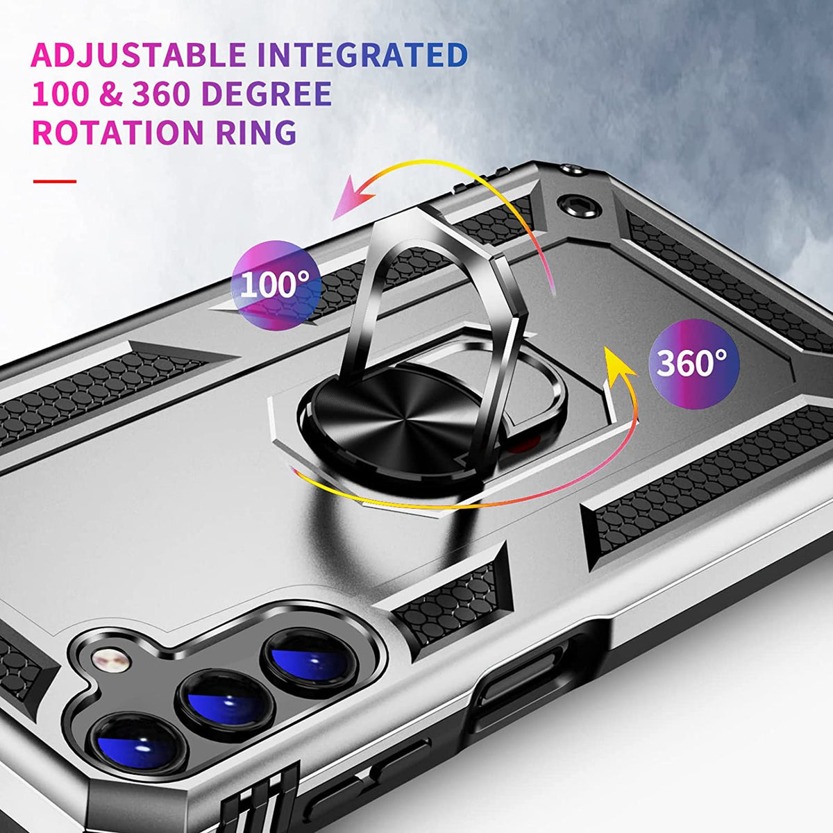 Samsung Galaxy A14 4G Hoesje - Grijs - Armor Kickstand Back Cover