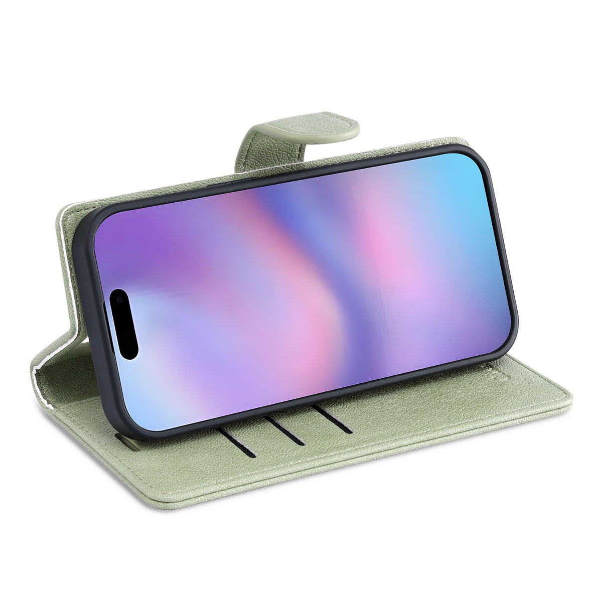 Apple iPhone 18 Pro Max Hoesje - Matcha Green - 2 in 1 Lederlook MagSafe Bookcase