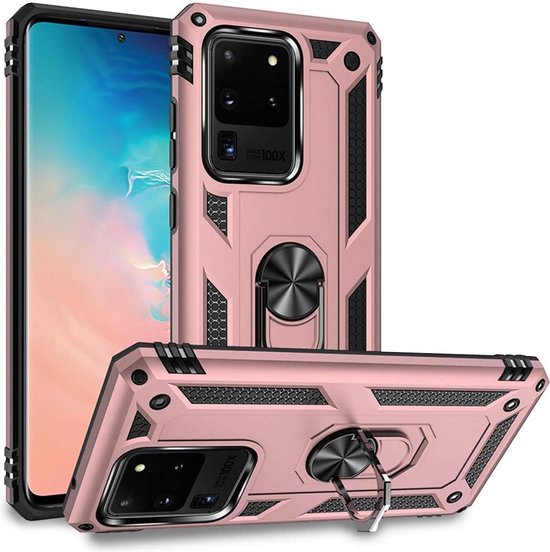 Samsung Galaxy S20 Ultra Hoesje - Roségoud - Armor Kickstand Back Cover