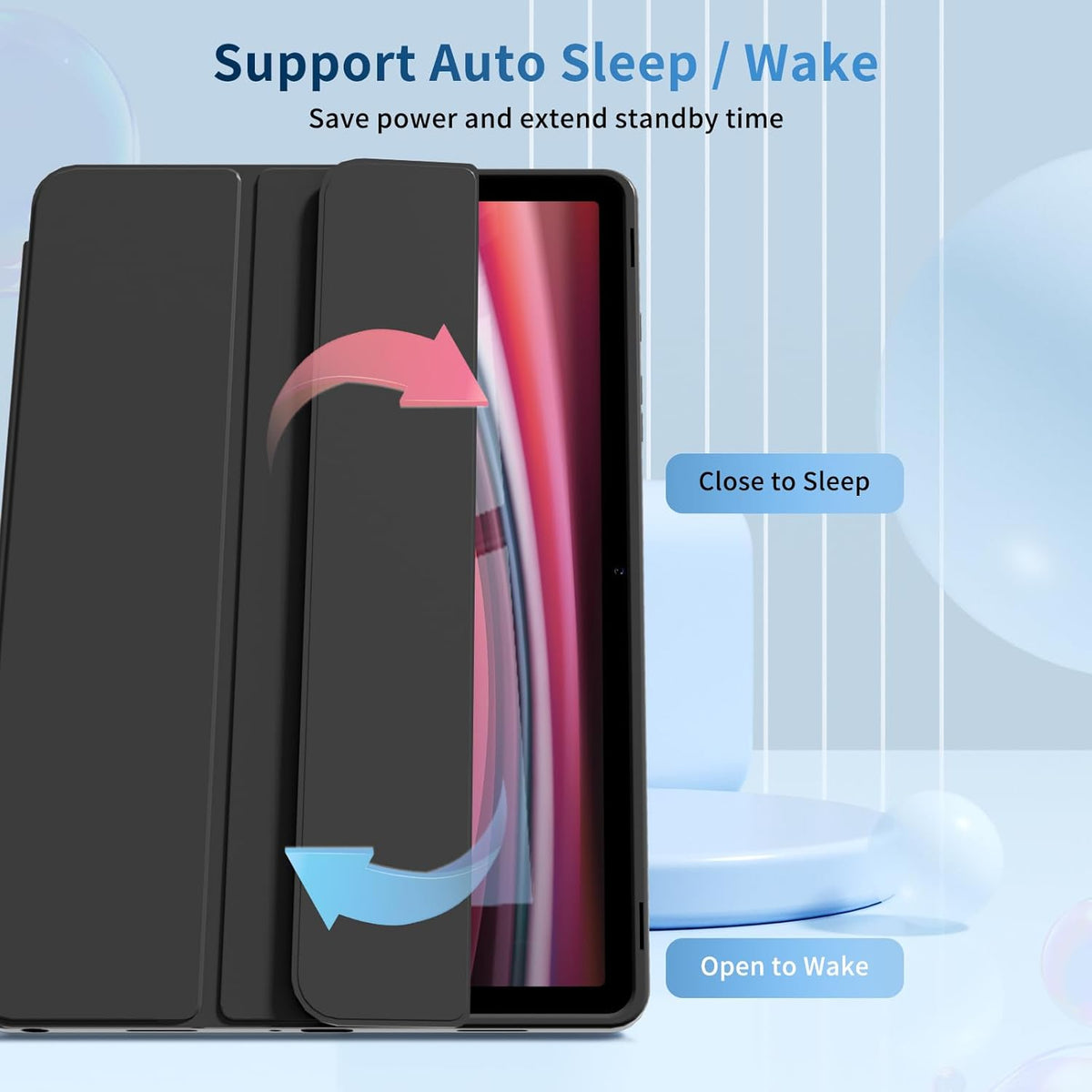 Samsung Galaxy Tab A9 Plus Tablethoes - Zwart - Smart Cover
