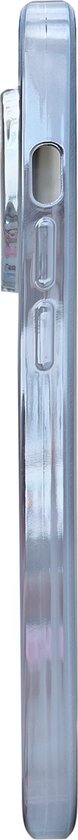 Apple iPhone 13 Pro Hoesje - Blauw - Transparant Glitter Back Cover met Camerabescherming