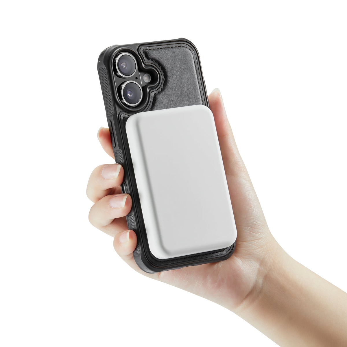 Apple iPhone 16 Hoesje - Charcoal Gray - Kunstleer MagSafe Back Cover