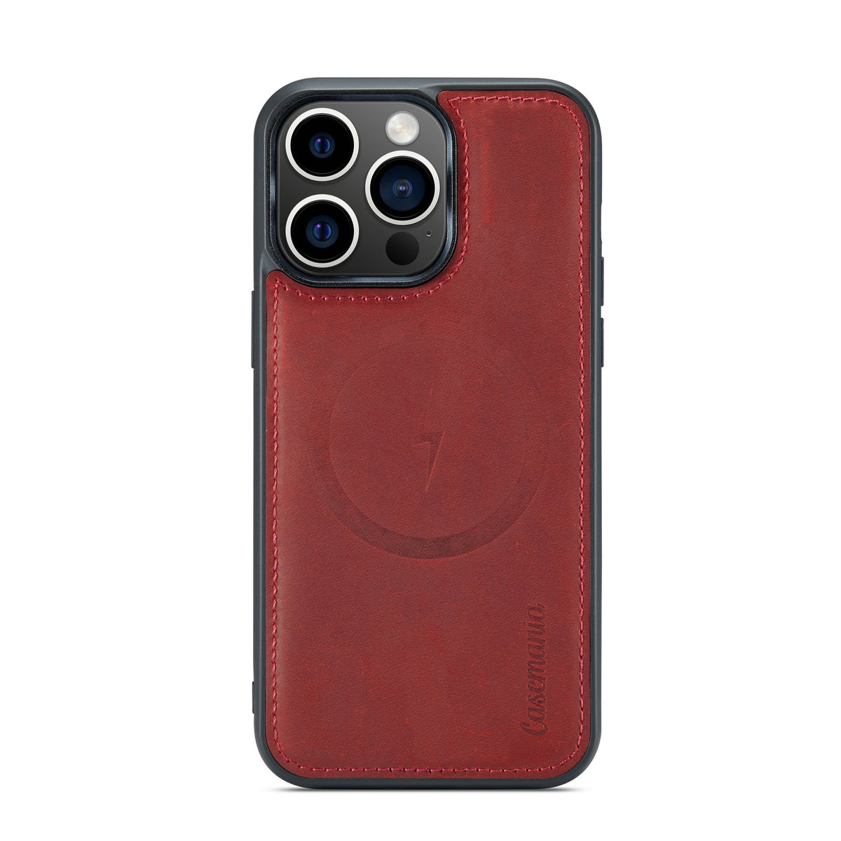 Apple iPhone 15 Pro Max Hoesje - Crimson Red - Echt Leren 2 in 1 MagSafe Bookcase
