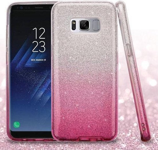 Samsung Galaxy S8 Hülle - Rosa - Glitzer Backcover