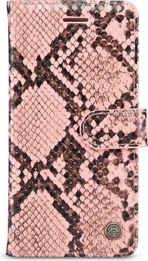 Apple iPhone 7 Hülle - Rosa - Schlangenprint Klapphülle