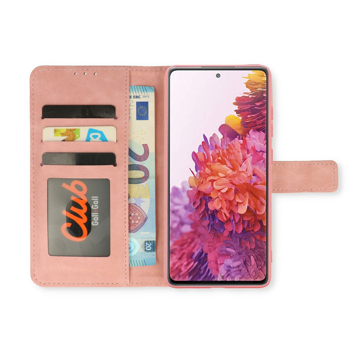 Samsung Galaxy A51 Case - Baby Pink - Wallet Case with Phone Strap