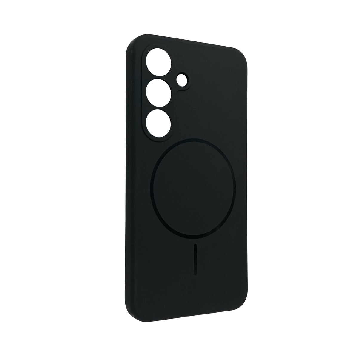 Samsung Galaxy S25 Plus Hoesje - Zwart - Extra Sterke Liquid Siliconen MagSafe Back Cover met Magneetring