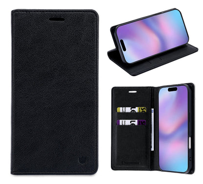 iPhone 17 Hoesje - Onyx Black - Dunne Leather-look - Zwart Back Cover