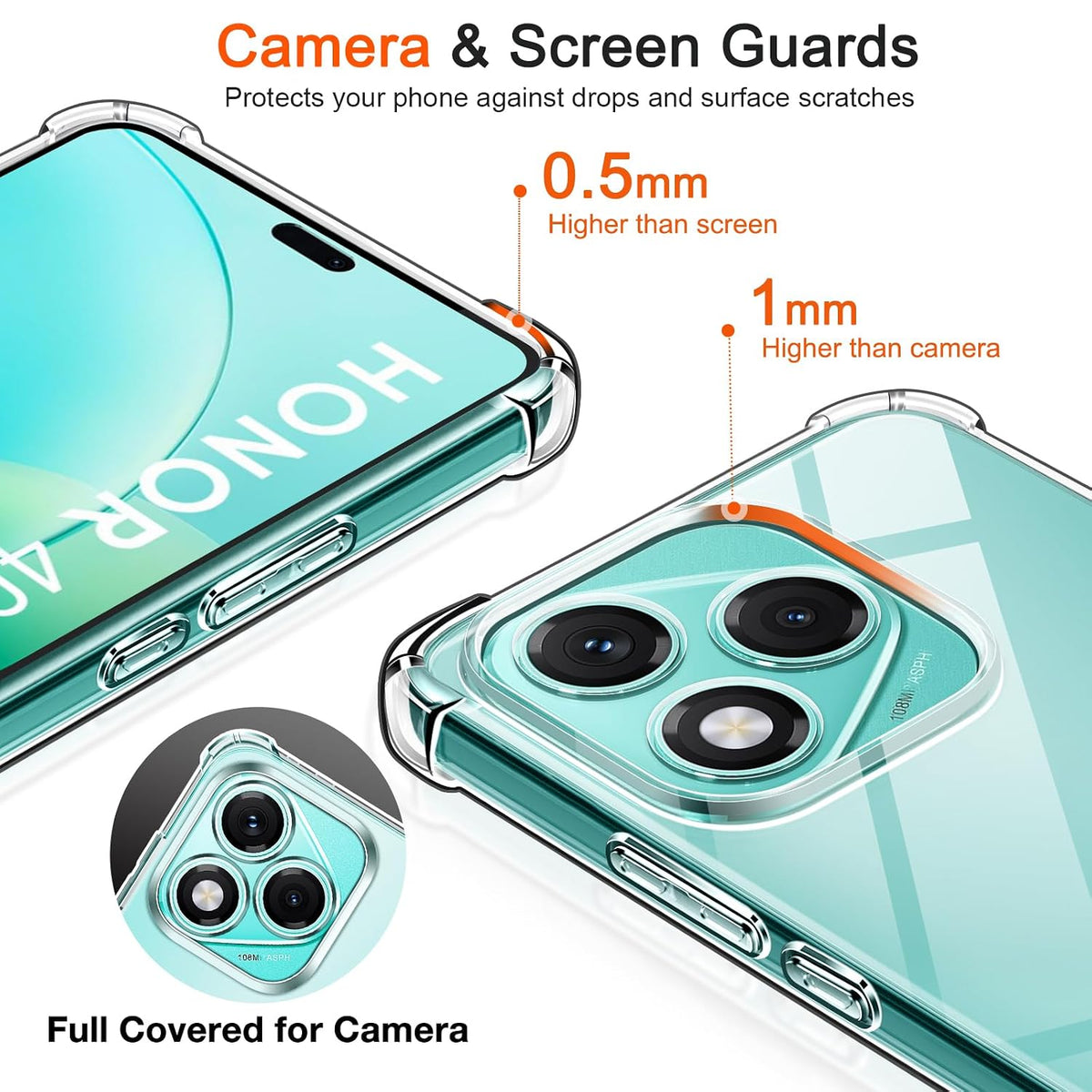 Honor 400 Lite 5G Hoesje - Transparant - Anti Shock Back Cover
