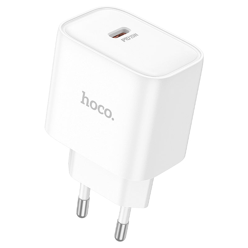 Hoco 25W USB-C Fast Charger with USB-C Cable 2m - White