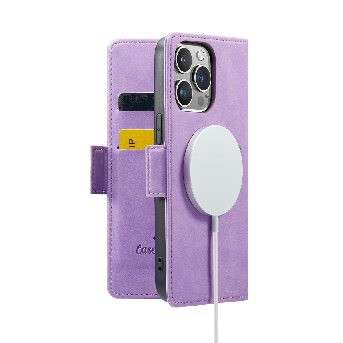 Apple iPhone 15 Pro Max Hoesje - Bright Lila - Portemonnee MagSafe Bookcase