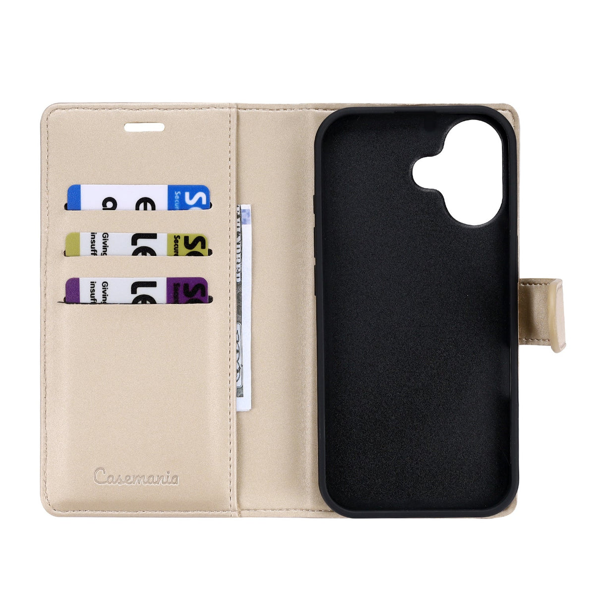 Apple iPhone 17 Hoesje - Gold - 2 in 1 Velvet Bookcase
