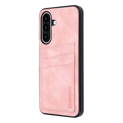 Samsung Galaxy A27 Case - Pale Pink - Faux Leather Back Cover with Card Holder
