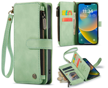 iPhone 14 Hoesje - Pistache Green - Luxe Bookcase met Rits