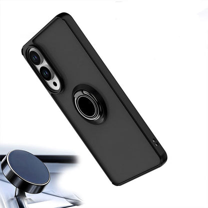 Samsung Galaxy S25 Edge Hoesje - Zwart - Kickstand Ring Back Cover
