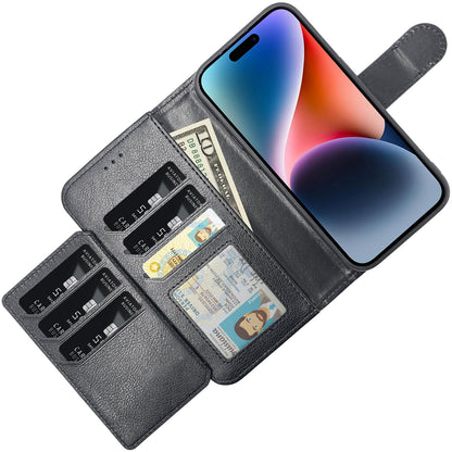 Samsung Galaxy A55 5G Hoesje - Zwart - 2 in 1 Bookcase met 10 Kaart Vakken